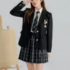 Japanese School Fi JK School Uniform Coat Spring Autumn Black Lapel LG Sleeve Jackets med college stil kostym japansk g19x#