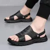 Sandals Men Crocodile Pattern Soft Non-Slip Shoes High Quality Beach Mens Gladiator Summer Casual Flat