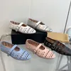 Designer Ballet Flats Women Sandal Mary Shoes Dress Shoes Round Toe Rhinestone Boat Shoe With Box 545