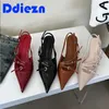 2024 Schoenen Dames Hoge Hakken Sandalen Puntschoen Ondiepe Damesschoenen Mode Gesp Voor Vrouw Pompen 240322