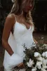 boho Mermaid Wedding Dres Spaghetti Straps Lace Backl Beach Sexy V-Neck Bohemian Bridal Gowns Elegant Vestidos De Noiva S3PM#