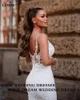 Lorie Lace Mermaid Wedding Dres Spaghetti Straps spetsapplikationer Brud Dr V Neck elegant mjuk tull bröllopsklänningar 2023 M6L3#