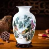 Vases Jingdezhen Chinois Céramic Vases ACCESSOIRES HOME FEUX CRAFTS PALACE ANCIENT COMPTOP BORD FLORODPOT + BASE PORCELAIN