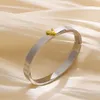 Roestvrijstalen bangle armband ontwerper sieraden vrouwen mannen unisex mode klassieker dagelijkse outfit reizen 18k goud vergulde chirstmas valentijnsdag armbanden armbanden