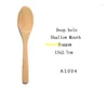 Spoons 50pcs/lot 13cmx2.7cm Mini Wooden Spoon Kitchen Cooking Teaspoon Wood Coffee Ice Cream Tableware Tool