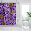 Tende da doccia Tenda in tessuto leopardato Farfalla Pittura artistica Bagno Bagno impermeabile Cortinas De Ducha Bano