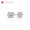 GIGAJEWE Moissanite Total 0 2ct 3mm Round Cut Stud earrings VVS1 925 Silver Diamond Test Passed Fashion Love Token Woman Girl Gift267x