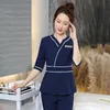 Style professionnel Uniforme Femme Beauté Sal Spa Hôtel Serveur Esthétique Bureau Massage Ongles Esthéticienne Café Vêtements De Travail Sexy Logo m20v #