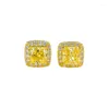 Kolczyki S925 Silver Studs Radian Princess Square High Carbon Diamonds Małe i wszechstronne codzienne biżuterię