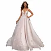 Romantique Tulle Applique Princ Mariage Dr Simple Spaghetti Sangle Brautkleid Sexy Col En V À Lacets Dos Robe De Mariée 29Kg #