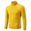 new Winter Turtleneck Thick Mens Sweaters Casual Turtle Neck Solid Color Quality Warm Slim Turtleneck Sweaters Pullover Men p21K#