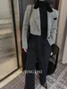 Blazers veste femmes vêtements manteau extérieur de luxe Style coréen Y2k recadrée hiver élégant costumes en Tweed couture gris court 240320
