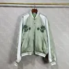 24SS春夏新しい中国の葉印刷された刺繍コートll重工業スタンド襟長袖のフライトジャケット高品質の生地メンズコート無料配送