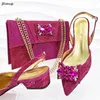 Dress Shoes Arrival African Wedding And Bag Set Italian Rhinestone High Heels With To Matching For Party