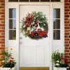 Decoratieve bloemen 30 kerstslingers Xmsa-krans Muurhangende deurornamenten Rode strik Vrachtwagenhangers Decor voor thuis