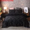 Luxury Pinch Pleat Bedding Comporter Bedbling Set Bed Linen Däcke Cover Set Pillow Cases Bedding Queen King Size Bedclothes T200110241M