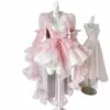 Reddachic Princ Pink Mini Evening Dr Lolita Tutu med tåg snörning ruffle puffy underskirt sjal rycker kvinnor 3-stycke set e4n3#