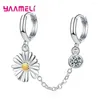 Dangle Earrings Unique Design Double Ear Pendants Hoop For Women Cute Zircon Little Daisy Charms Earring Making DIY Jewelry Accessories