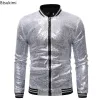 2024 Vestes à paillettes pour hommes Manteaux Shinny Glitter Discothèque Disco DJ Veste de bal Bomber Mâle Jaqueta Masculina Performances Veste A76T #