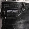 Short en jean déchiré hommes Streetwear noir jean court été Fi décontracté Stretch pantalon droit régulier t1Vb #