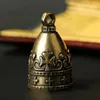 Decorative Figurines Brass Clock Small Bell Pendant Gifts Jewelry Handmade Key Buckle Fengshui Carved