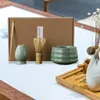 Teaware set bambu matcha teset med rund kant klassisk japansk visp skålskrapning av vänner hållbarhet