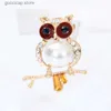 ピンブローチMozog Exquisite Brooch Ultralight Owl Clothing Lapel Pins Popual Alloy Tack Fashion Jewelry Versatile Ornament Daily Decoration Y240329