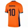 2024 Euro Cup Holanda Futebol Jerseys Memphis De Jong Virgil De Ligt Gakpo Dumfries Bergvijn Klaassen Fãs Jogador Camisa de Futebol Homens Crianças Kits 24 25 Home Away