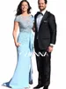 Classica a manica corta Madre della sposa Dr per il matrimonio paillettes scintillanti Prom Dr 2024 Elegante abito da sera LG 67TK#