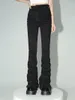 Skinny Noir Ruché Flare Jeans Femmes Y2k Haute-élastique Bootcut Pantalon Empilé Taille Haute Pantalon Harajuku Goth Grunge Vêtements C3e8 #