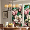 Window Stickers Static Glass Sticker Bed Room Stained Privacy Film Cling Flowers And Birds Bathroom Pvc Living