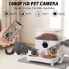 Distributore automatico di cibo per gatti WHDPETS WiFi con fotocamera 1080P per 2 cani e gatti 240328