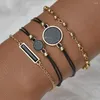 Armbandsur 2024 Watch Set 5st Fashion Casual Women Watches Leather Band Analog Quartz med Armband Relogio Femenino