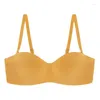 Bras Products Non-slip Strapless Underwear Girl Sexy Gathered Small Chest No Trace Steel Ring Bra