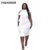 fagadoer plus taille élégante fête midi dr 4xl femmes volants licke blanc soir dres sexy strapl bodyc vestidos bal 7229 # #