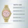 Other Watches MISSFOX Designer For Women Luxury Brand Ice Out Diamond es Different Pearl Pink Dress Wrises Couple Dropshipping T240329