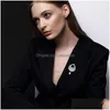 Pins, Broschen Mode Große Kristall Teardrop Silber Farbe Brosche Pin Für Frauen Hochzeit Bouquets Luxus Kragen Zubehör Schmuck Geschenk Dh3Dp