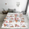 Blankets Kawaii Bubu Dudu Love Blanket Velvet Winter Bear And Panda Cute Cartoon Cozy Soft Throw For Home Outdoor Bedspread