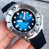 腕時計20bar Tandorio Monster Knight Diver Steel Mechanical Men Watch Sunburst Blue/Green/Red S NH36 Movt Bracelet Sapphire