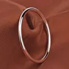 Classic Plain Circle Silver Bracelet Womens Closed Foot Silver 9999 Youth Smooth Solid Bright Silver Bracelet Simple