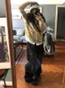 HARAJUKU JACQUARD SKILT CARDIGAN Women Y2K Eesthetic dragkedja jultröja Grunge Vintage Casual Overdimensionerad tröja Tops I77c#