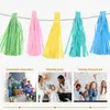 Decoratieve beeldjes 6 sets tissuepapier kwastjes slinger banner tafeldecoratie feestbanners