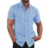 Camisas casuais masculinas verão polo colarinho manga curta moda coreana viagens de negócios de alta qualidade praia havaiana ultra leve botão de linho