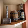 Mokken Originele Viking Drinkmok Verzegeld Gesimuleerd Log Dubbele RVS Cup Liner Gift Home Hout Kleur Kantoor