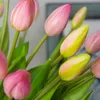 7 teile/satz Künstliche Tulpen Blumen DIY Tulpenstrauß Outdoor Garten Dekoration Home Party Hochzeit Dekor Valentines Gefälschte Blumen 240322