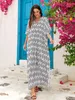 Plus Size Lg Caftan para Mulheres Praia Cover Up Casual Kaftan Maxi Vestido Dr Loungewear House Dres para o Verão f3YJ #