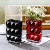 Vases European Light Luxury Home Black Red Rousseau Series Glass Vase Living Room Tabletop Flower Arrangement