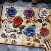 Confezione regalo 6 fogli Adesivi con fiori di rose vintage Scrapbooking Creatività Etichette fatte a mano Materiale per collage di account