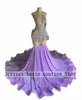 Lilac Purple LG Memraid Prom Dr pour les filles noires 2024 Sier Diamd Crystal Feather Robes d'anniversaire du soir Dres l5wi #