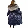 winter Womens Down Cott Jackets Lg Parkas Overcoat Puffer Coat Female Warm Remove Hooded Fur Collar Cott Jackets Windproof J3wy#